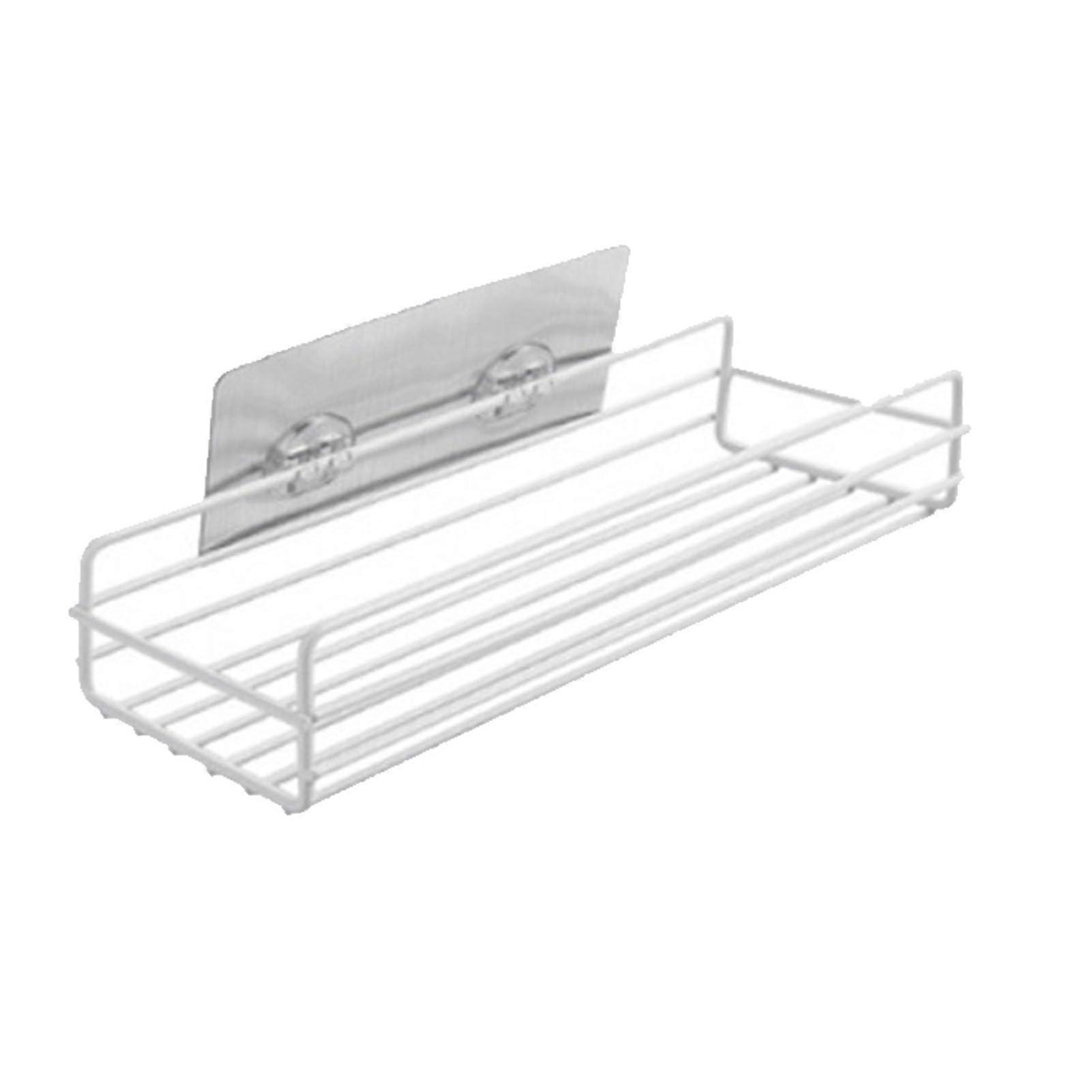 White Wall Mounted Bathroom Shelf, SpaceSaving Durable Iron Rack for Bathroom, Laundry Room