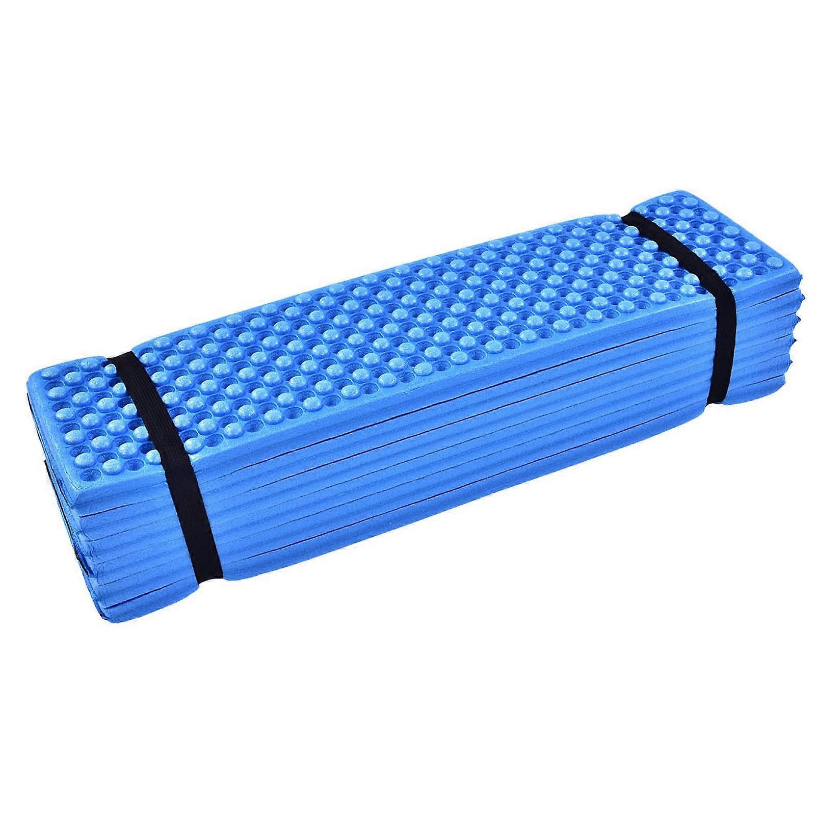 Camping Sleeping Pad Waterproof Foam Mat Lightweight Folding Egg Crate Design 185x55cm Blue
