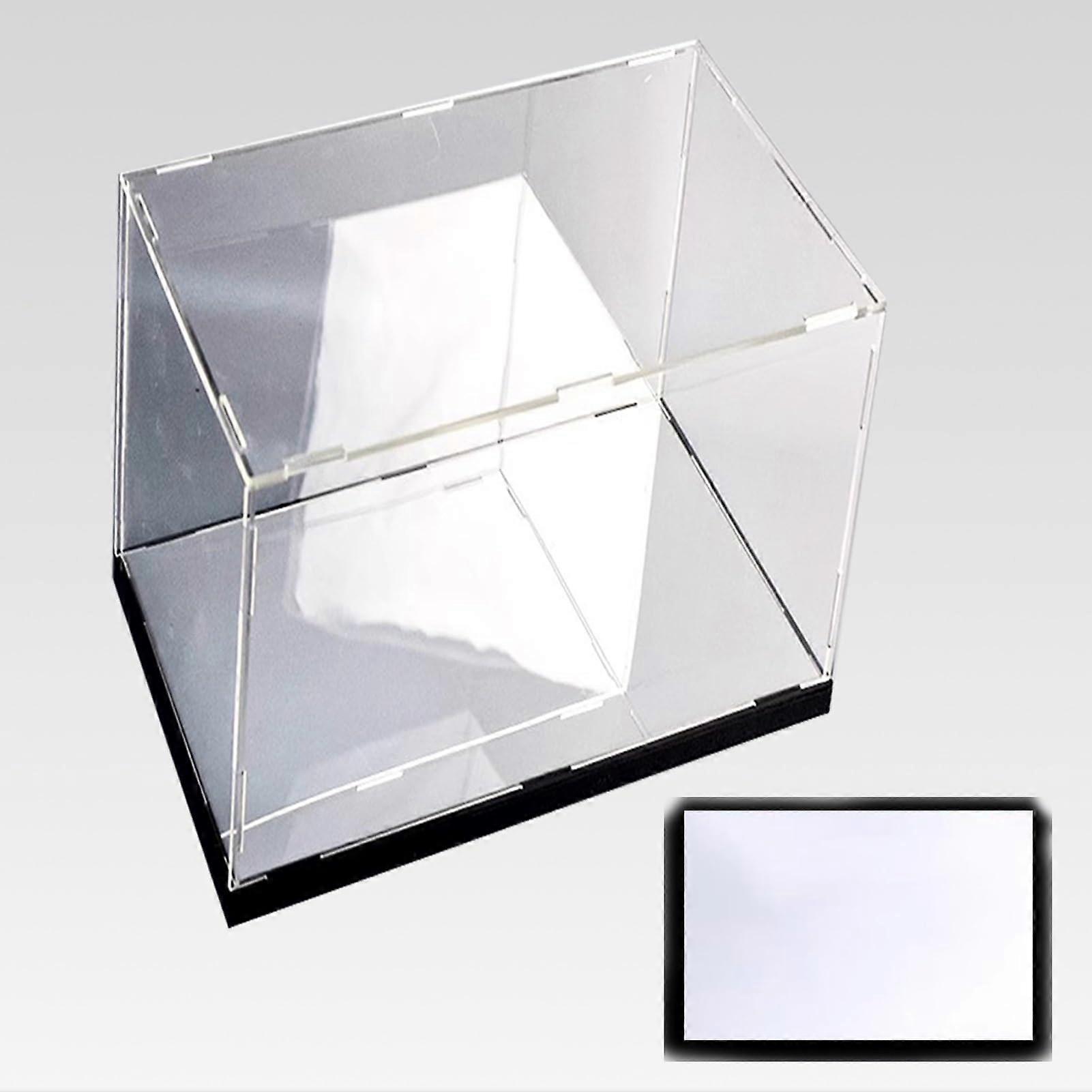 Acrylic Display Case with Mirror Base, Dustproof Stackable Showcase for Figures and Collectibles (55x55x70cm)