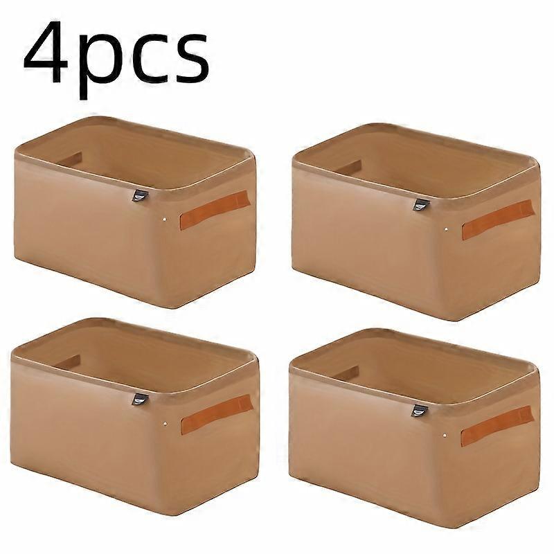 4pcs Portable Fabric Storage Organizer - Foldable Multi-Purpose Organizer with Double Handles, Durable Plastic Frame
