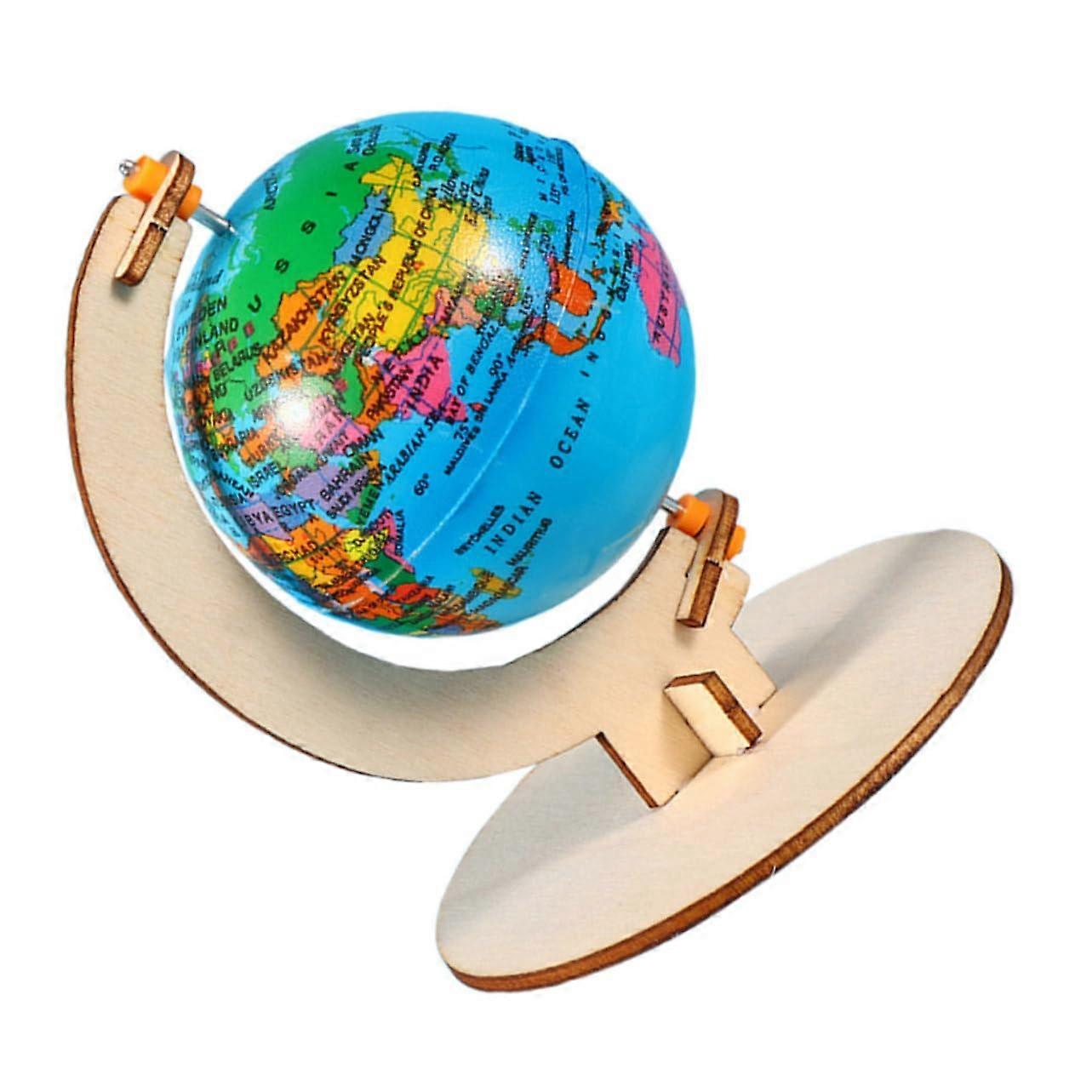 Educational Globe DIY Kit with Stable Rotation, Easy Assembly, Desktop Earth Model for Kids Learning