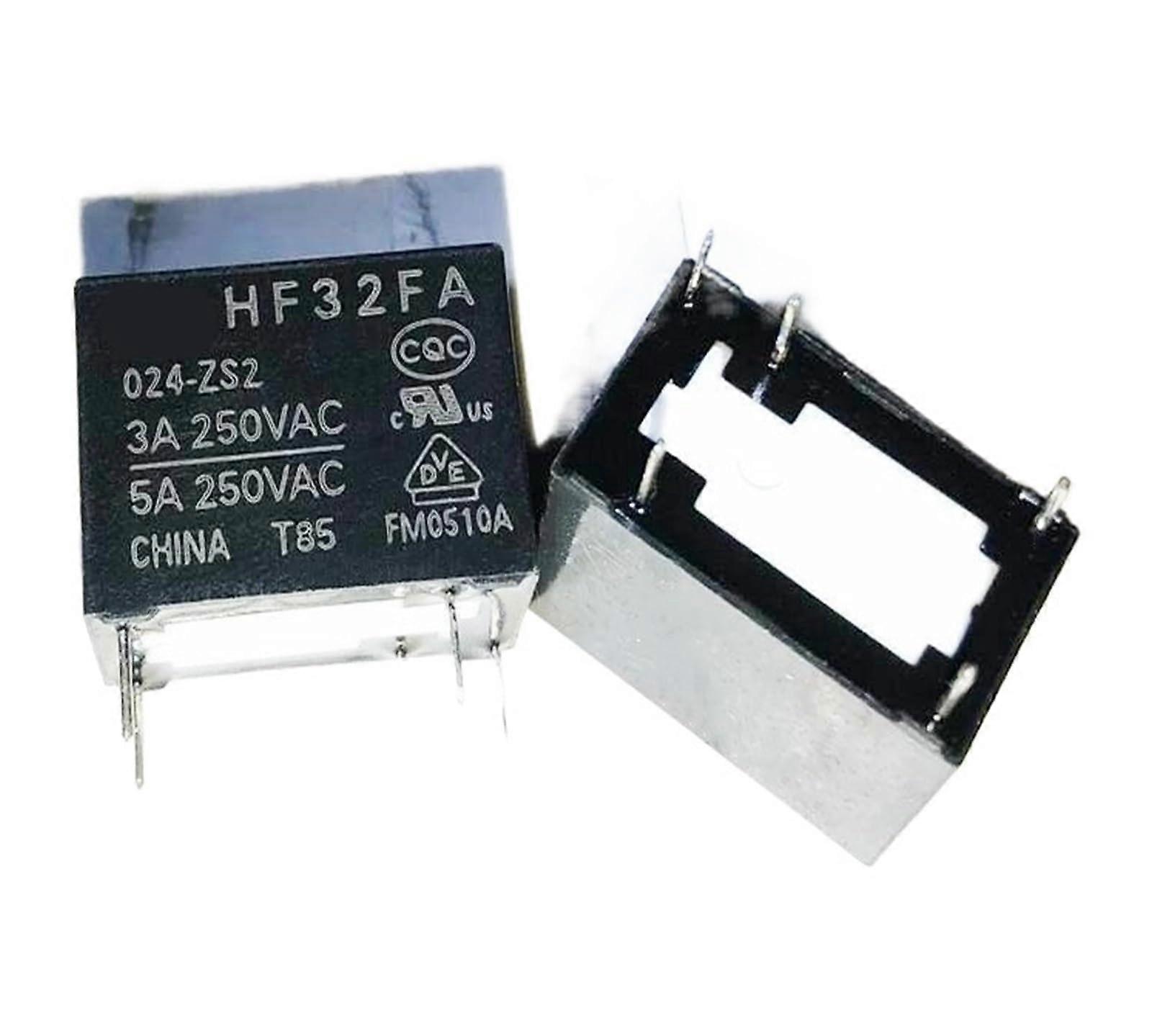 HF32FA 024ZS2 24V DC SPDT PCB Mount Relay 5 Pin Compact Single Pole Changeover