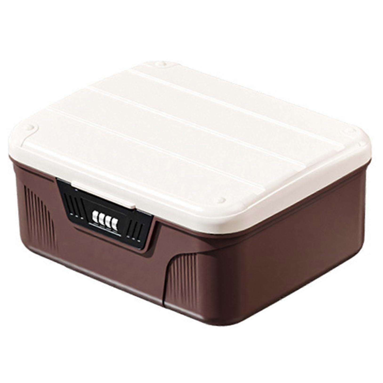 Lockable Storage Box with Combination Code and Partition for Medicine, Documents, Food, 4.7x10.3x8.9