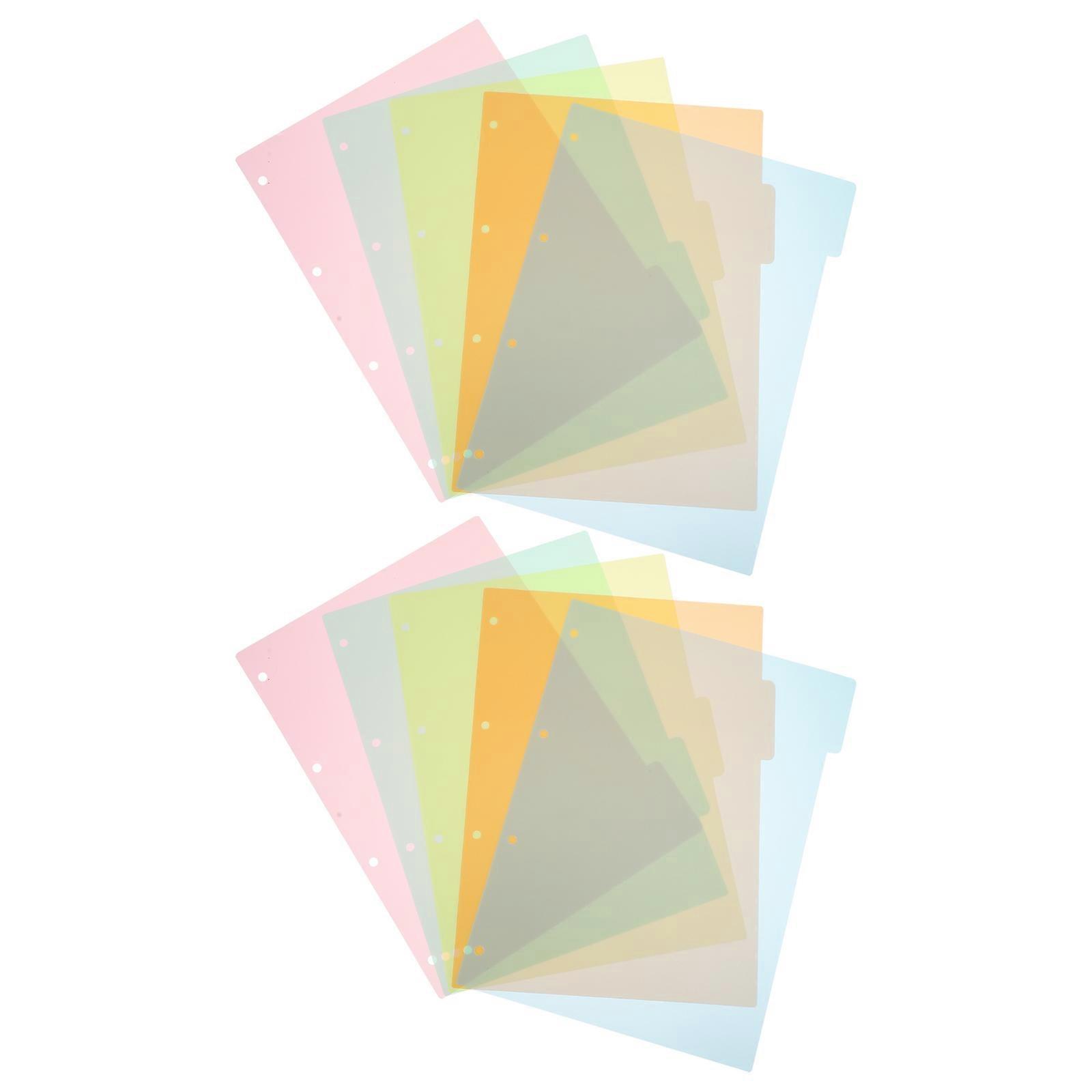 Assorted Color Binder Dividers Labels for Office with 10Pcs Paper Tabs