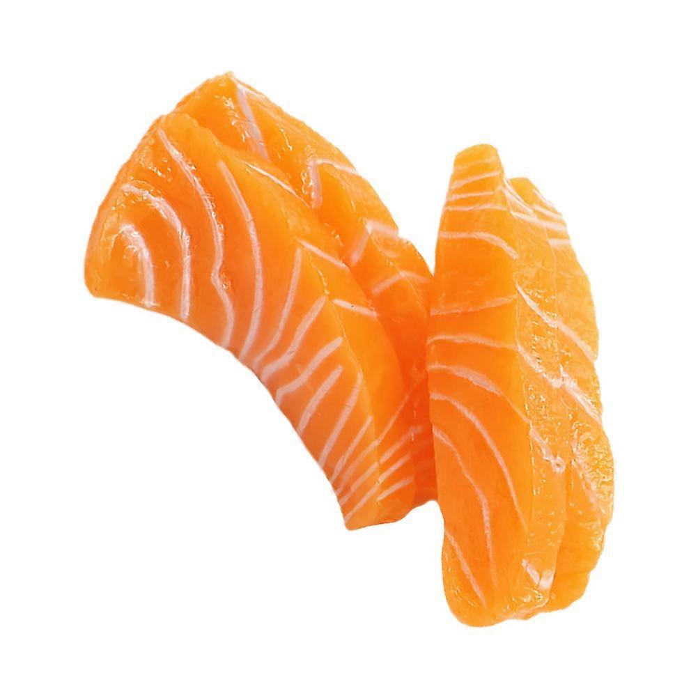 Salmon Slice Model PVC for Decor 2Pcs Artificial Simulation Restaurant Display