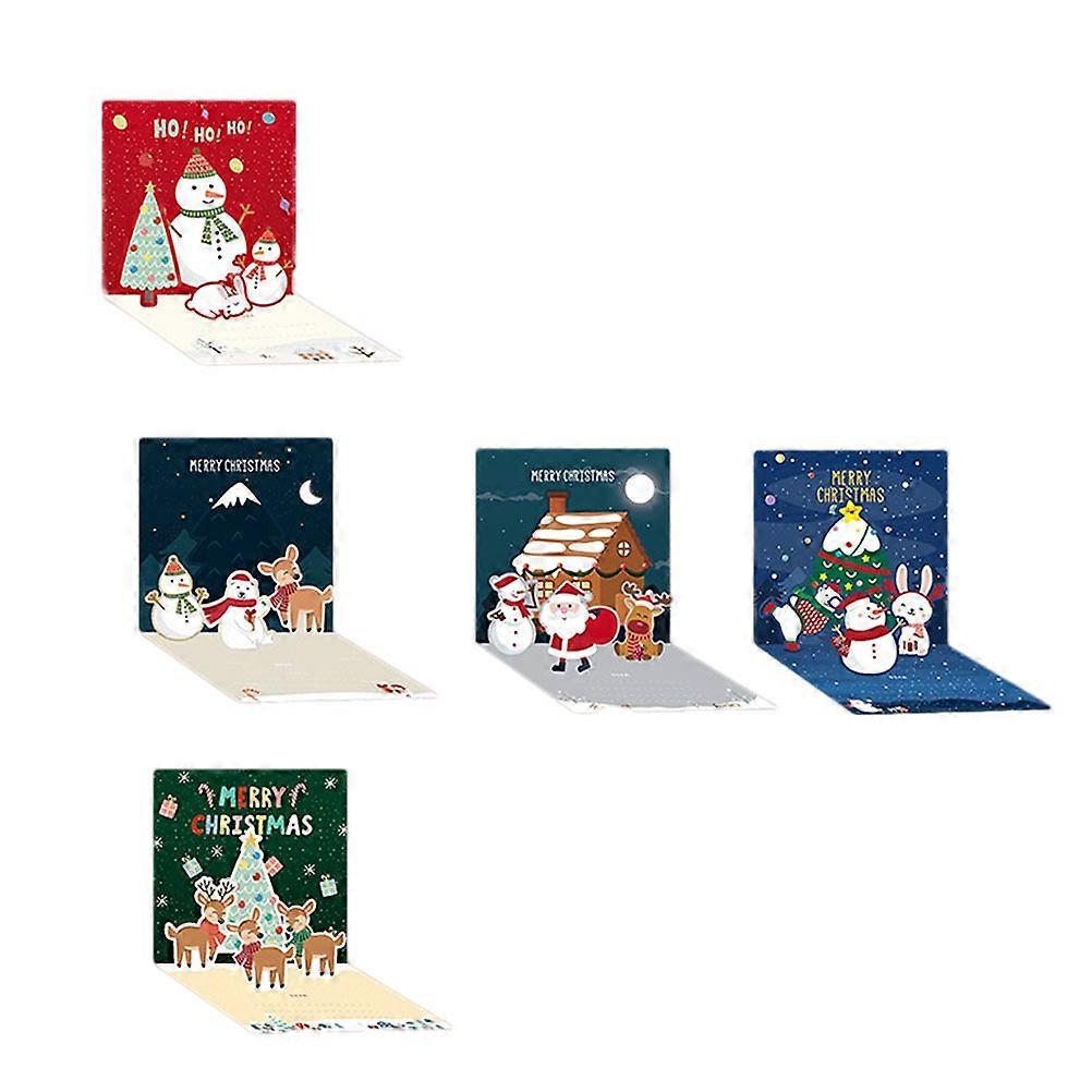 3D Greeting Christmas Greeting for 5Sets Paper Material