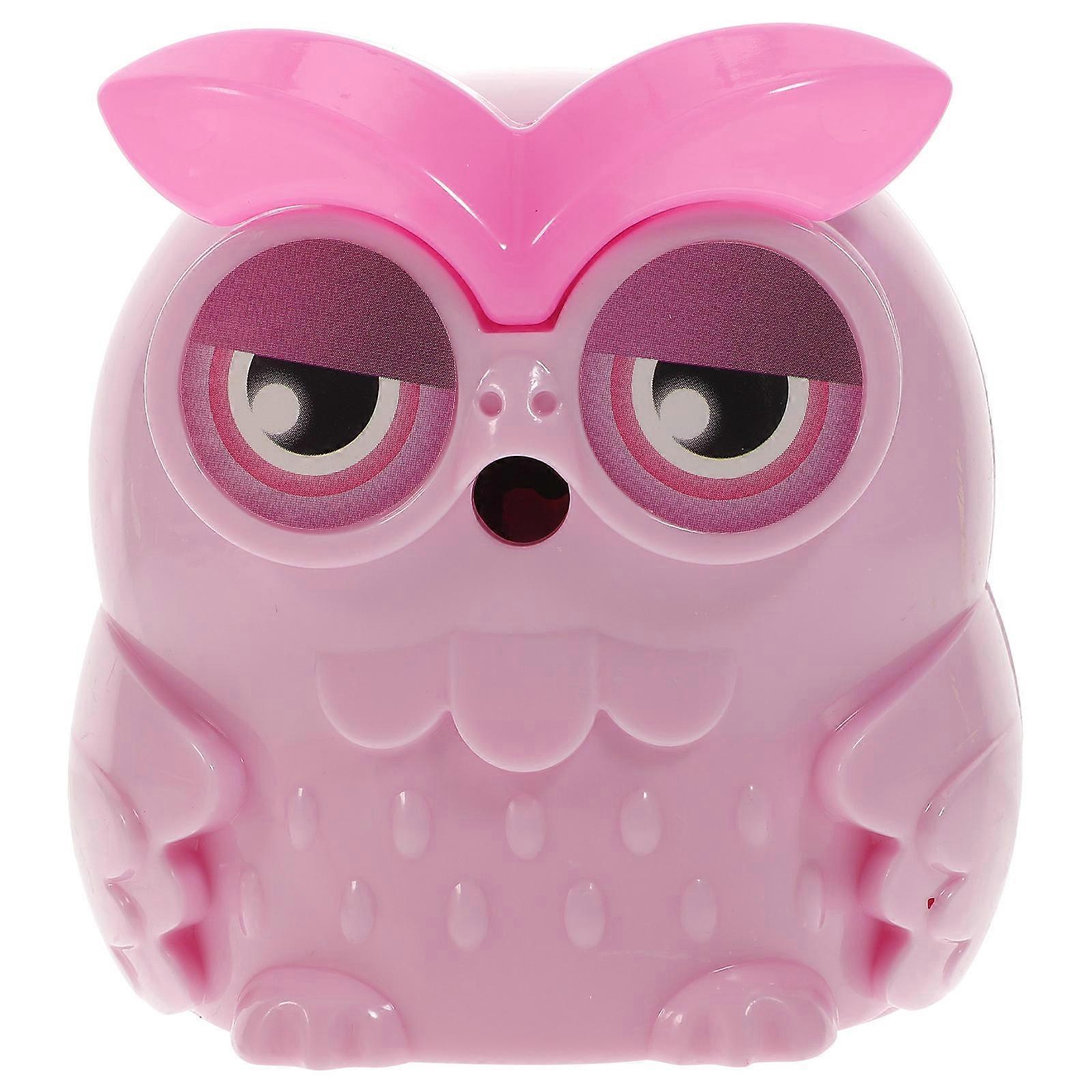 Cartoon Pencil Sharpener Owl Design Semi-Automatic Rotary Sharpener for Kids