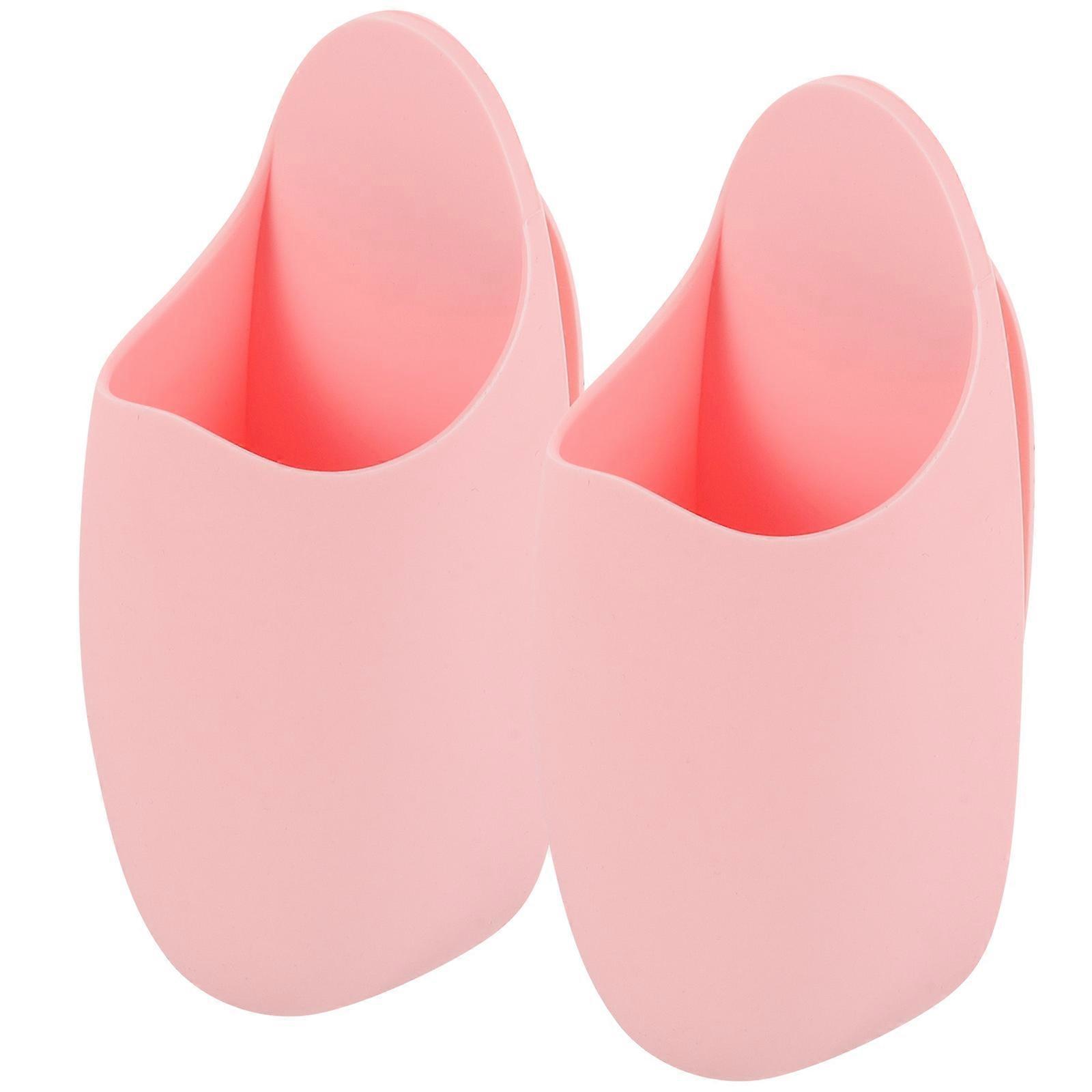 Toothpaste Holder Wall Mounted Electric Toothbrush Holder Friends Use Pink Rectangular Drying 2Pcs