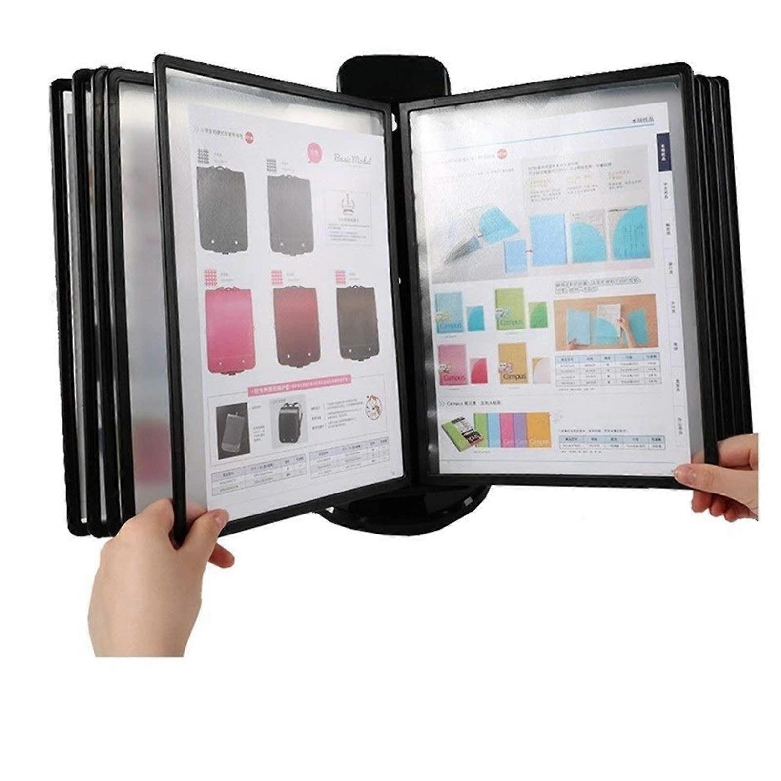 Desktop Reference Organizer with 10 DoubleSided Clear Pockets, A4 Flip Display Folder Rack