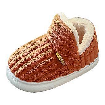 Chaussures pour tout-petits, automne-hiver, filles et garçons, chaudes, pour la maison, pointure 12, orange