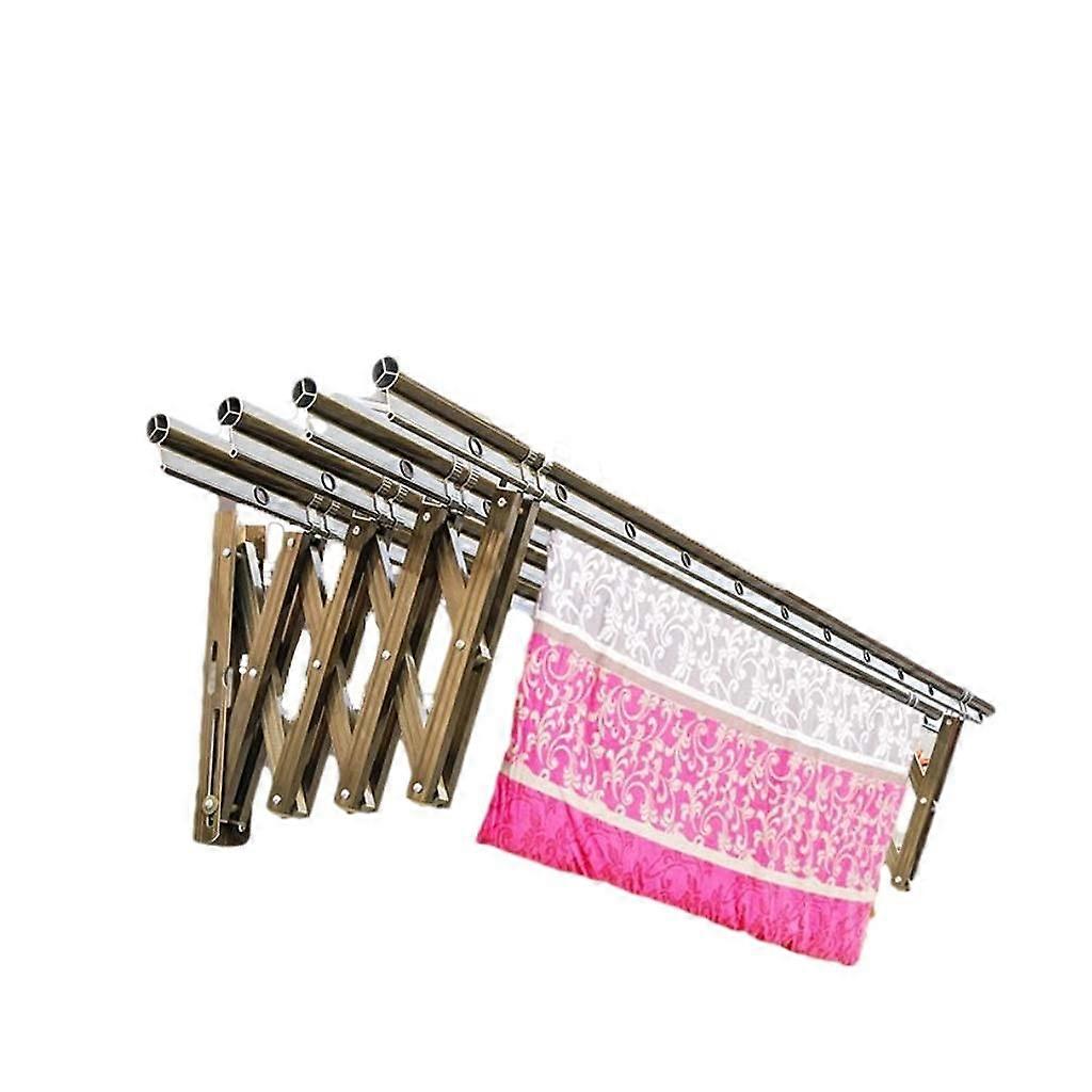 Wall Mounted Clothes Drying Rack Rustproof Retractable 1 Meter 4 Bars for Laundry and Bathroom