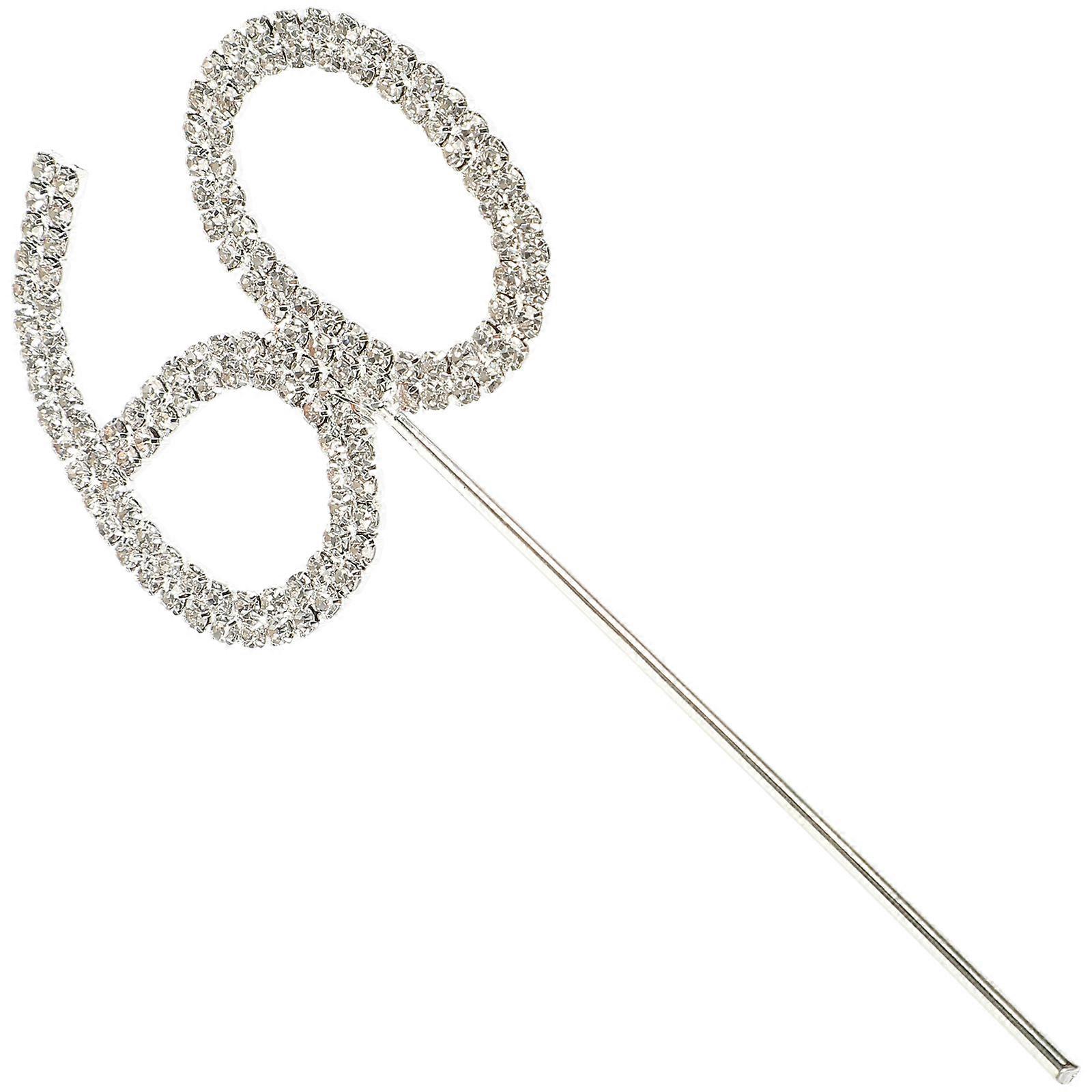 Birthday Cake Topper Heart Shape for Silver