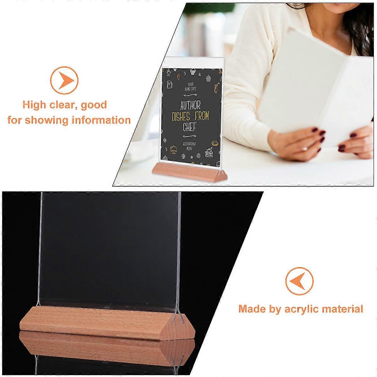 Acrylic Display Stand for Table Menu Holders with Transparent Holder