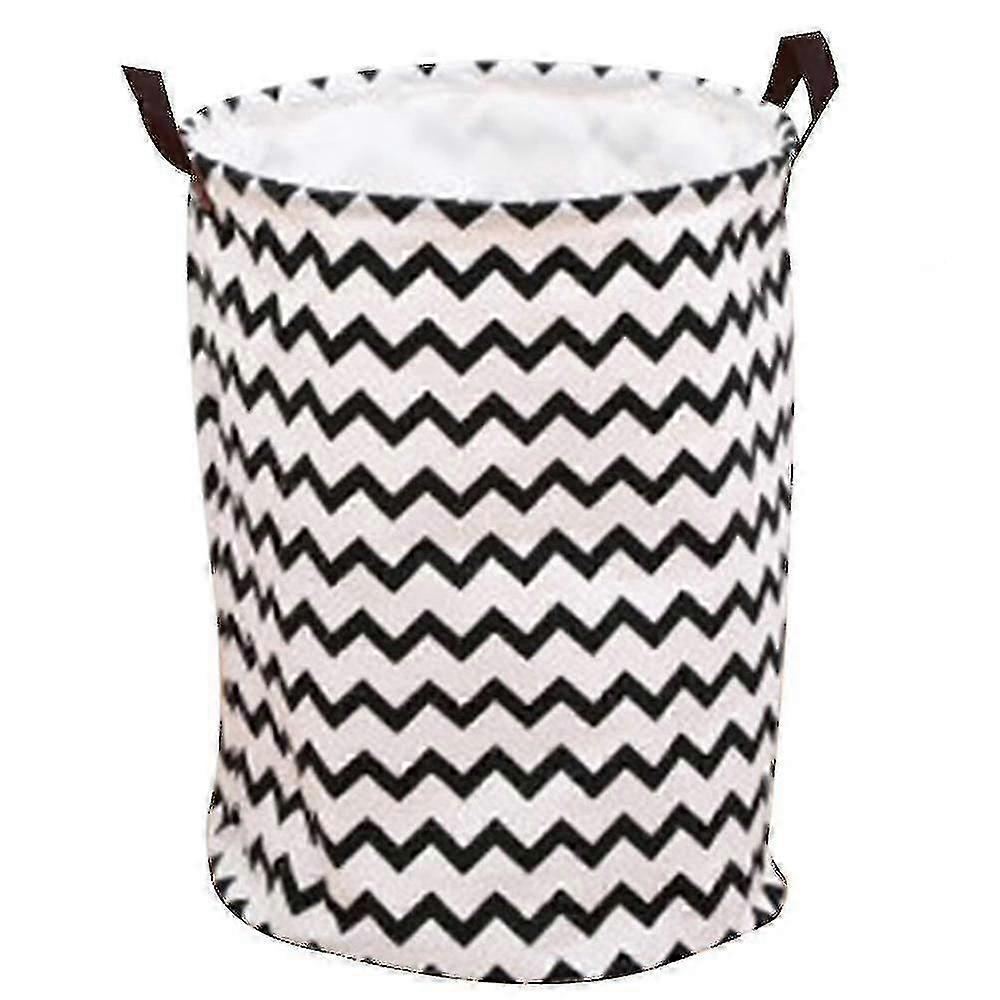 Bedroom Foldable Large Laundry Basket, Round Canvas Storage Box