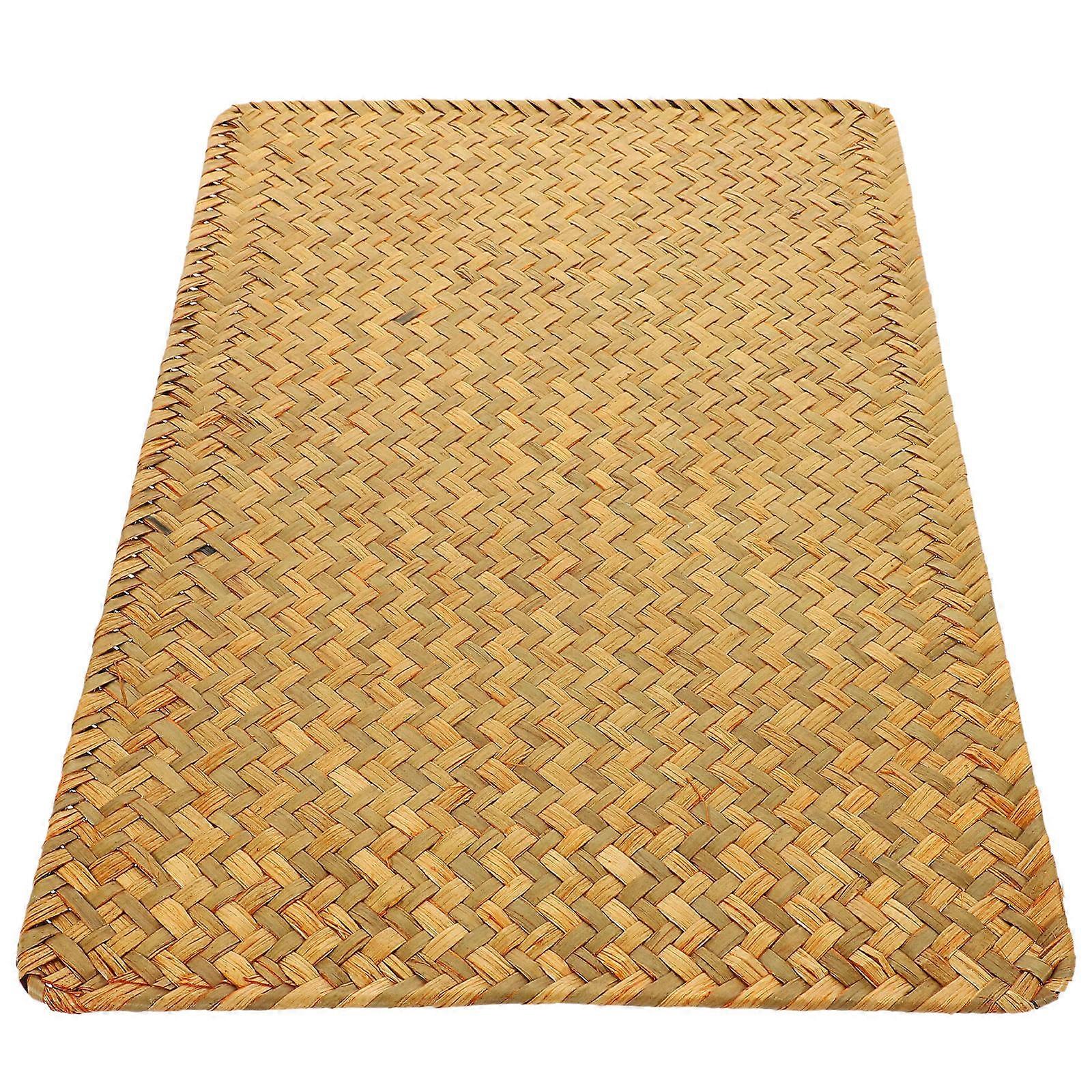 Grass Woven Bamboo Dining Table Placemat for Home Use Rectangular Placemat