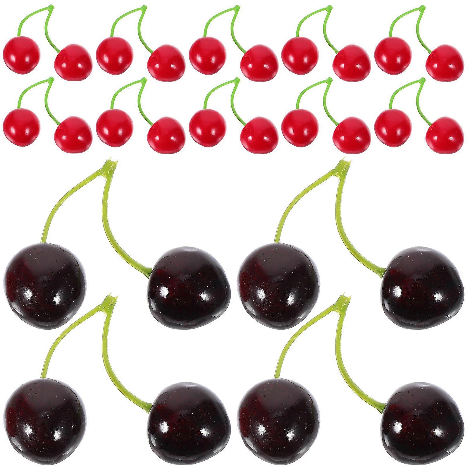 Artificial Cherry Foam Model for Decoration 40Pcs Red Simulation Cherry Props