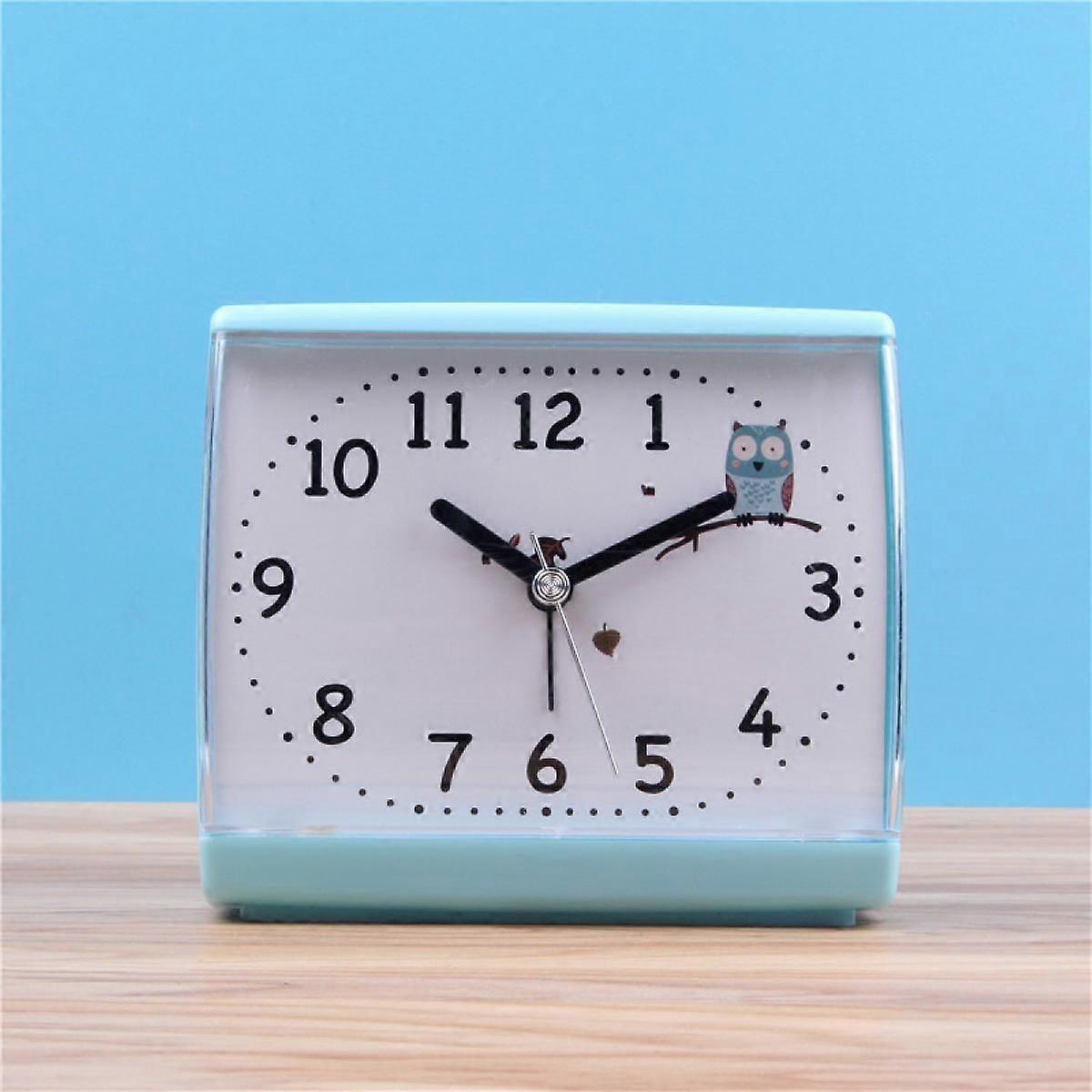 4.6" Square, Compact & Lightweight Bedside Alarm Clock (Blue)