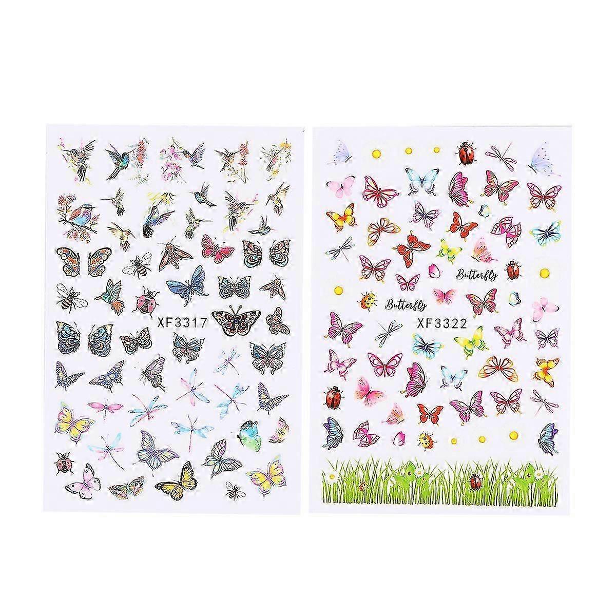 Nail Decals 8 Sheets for Manicure Use Featuring Assorted Colors