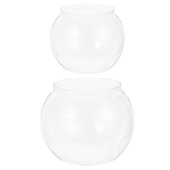 2pcs Fish Bowl Plastique Transparent Petit Aquarium Bureau Petit Poisson Rouge Aquarium Aquarium