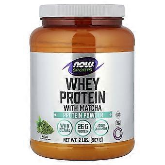 NOW Foods, Esportes, Proteína de soro de leite em pó, Matcha, 907 g (2 lbs)