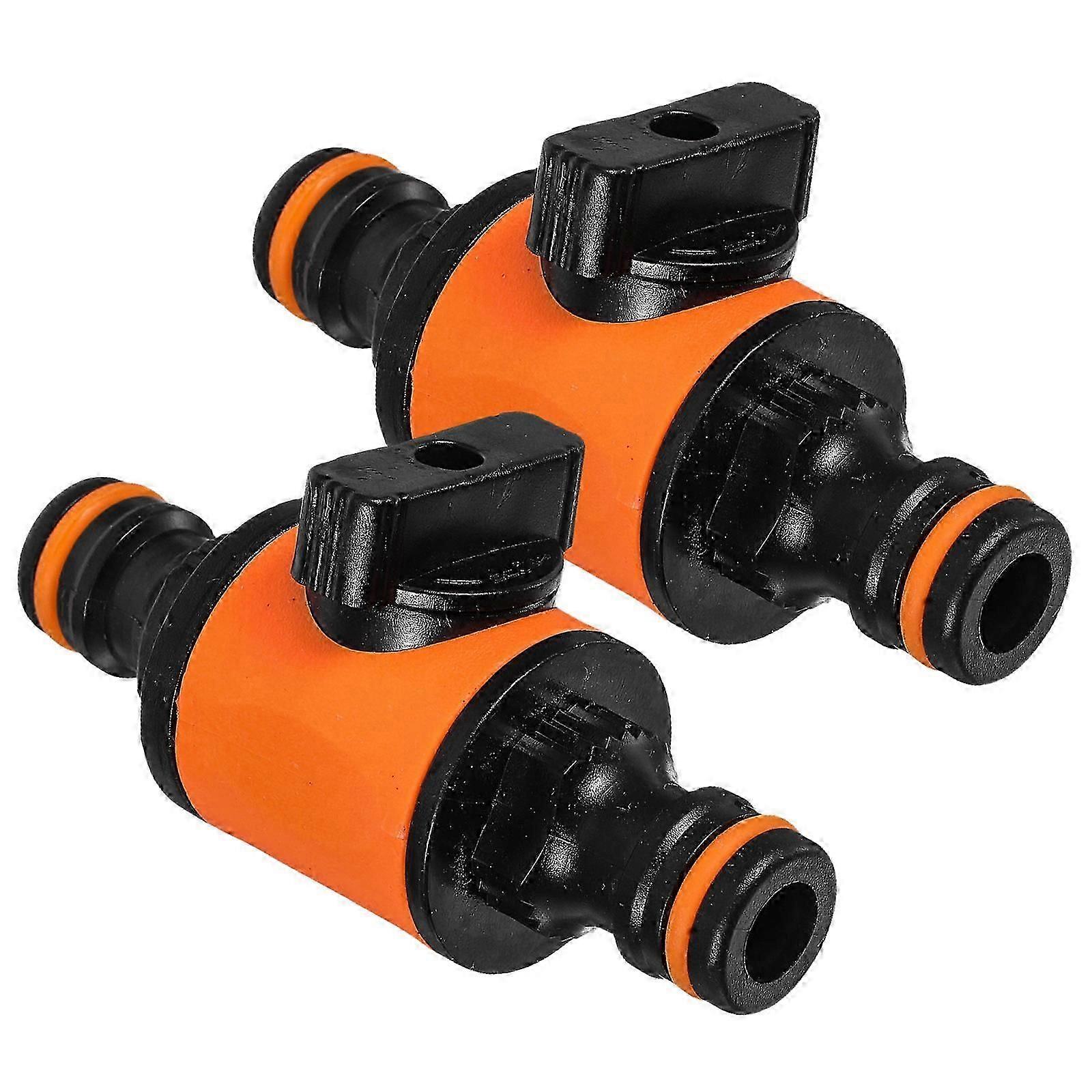 Garden Hose Fitting Coupler Extension Adapter with Valve Switch Function 2Pcs