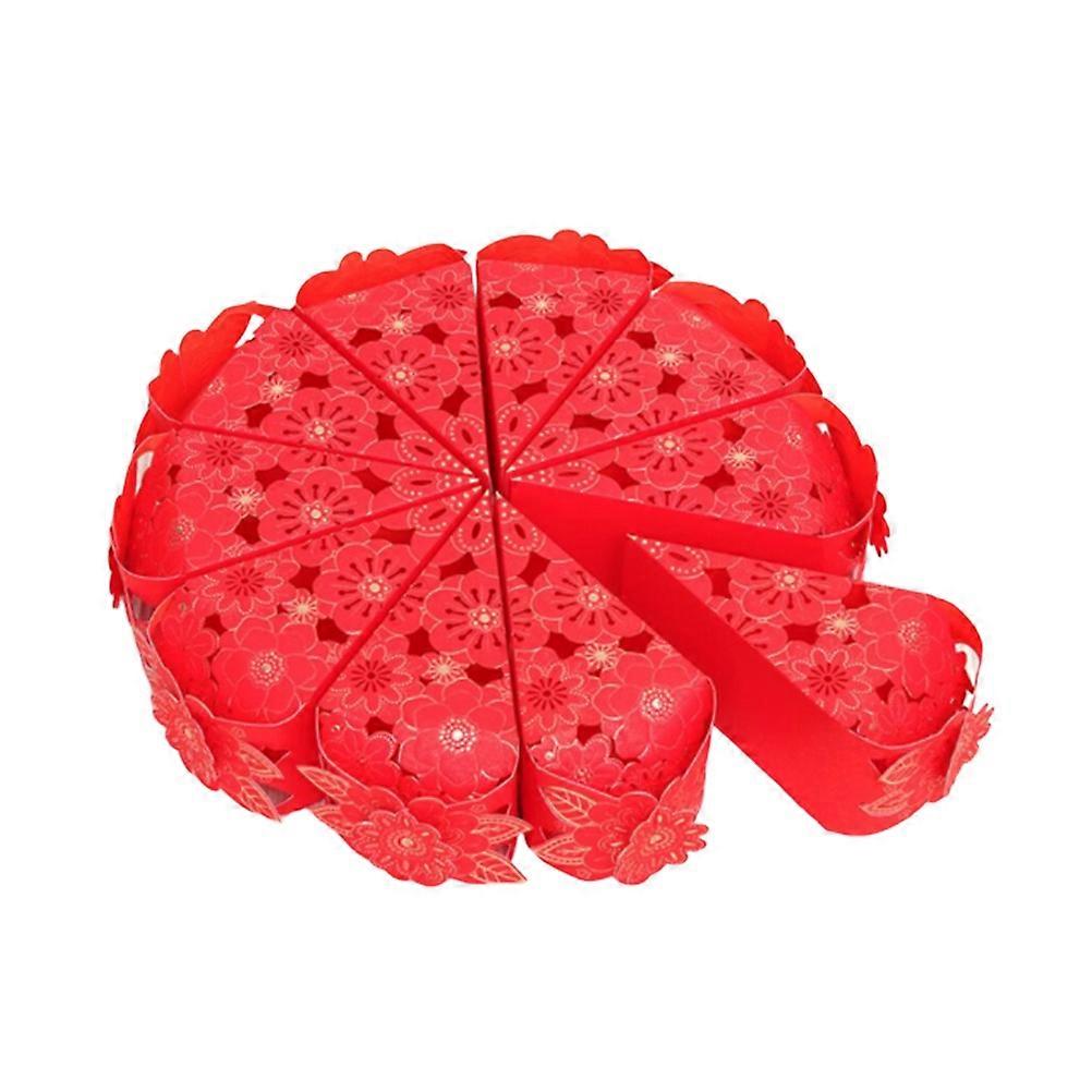 Triangle Cake Box for Candy Storage 10Pcs Red Creative Package