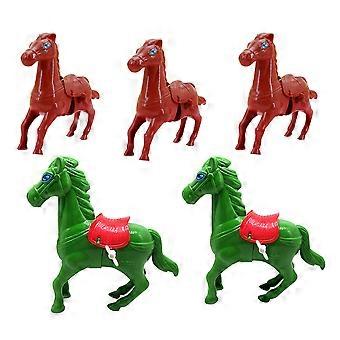 5Pcs Aufwickelspielzeug Kunststoff Pferd Kleine Tiere Springen Uhrwerk Spielzeug für Kinder