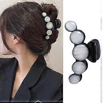 Hair Claw Clips Black Elegant Hair Clip Crab Hairpins Barrettes Accessori Fashion Laser Pearl Styling Hair Claw Daily Party Wedding For Thick Hair H