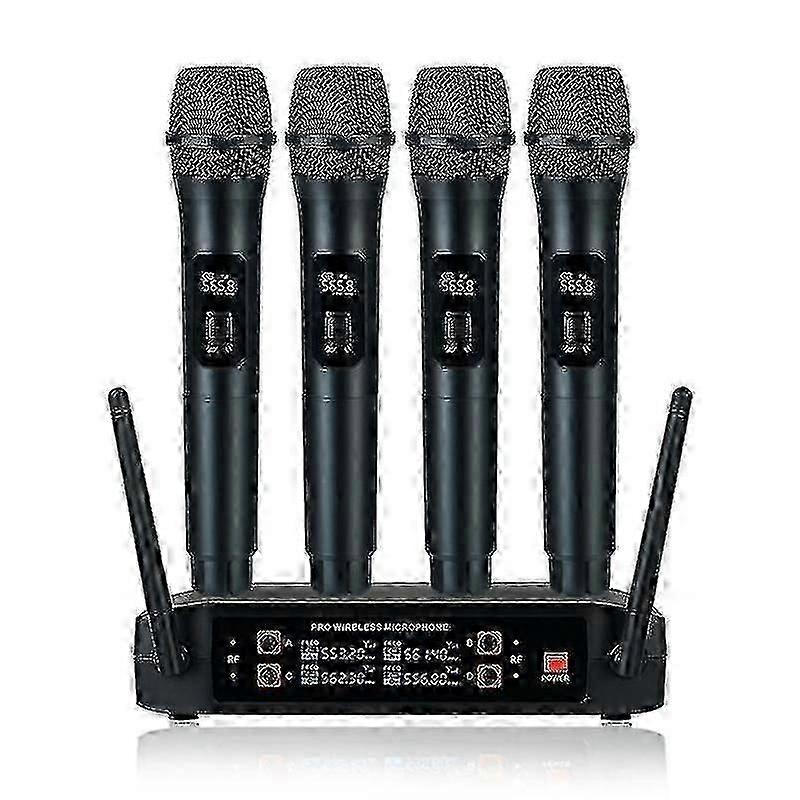 Wireless Microphone Professional Handheld 4-Channel UHF Dynamic Microphone