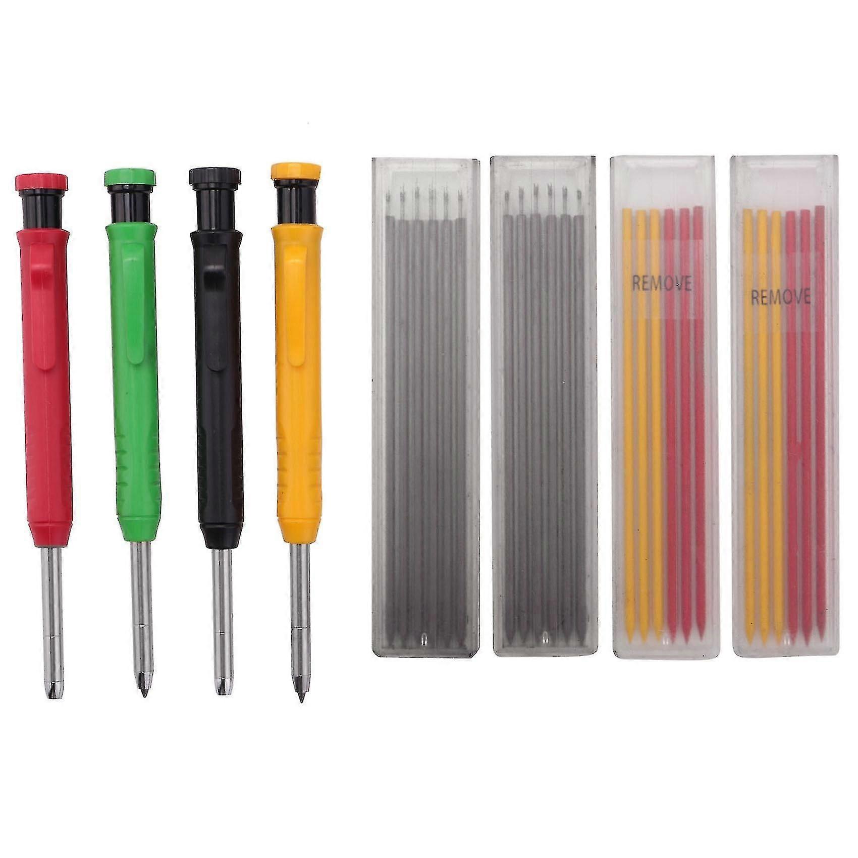 4pcs Mechanical Carpenter's Leads, Deep Hole Marker Set