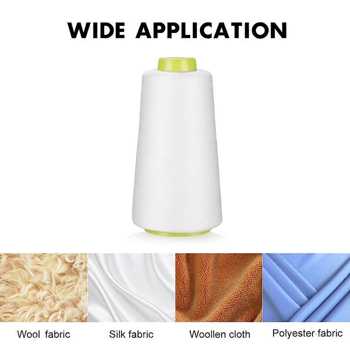 Polyester Thread Spool Sewing Thread for Machine and Hand Sewing 2Pcs White