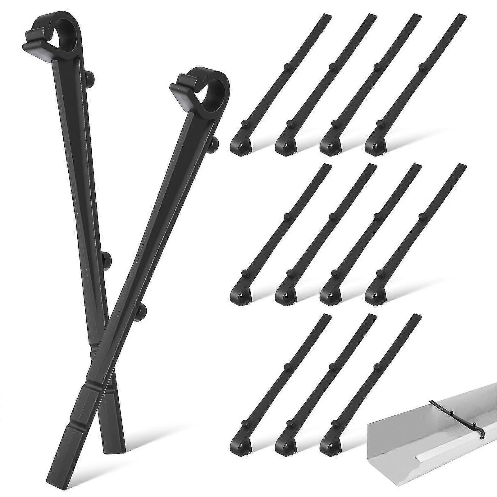 20pcs Gutter Guard Clips Black Plastic Gutter Hook Fixing Clips Gutter Maintenance Installation Tool compatible with Various Gutter Guard Styles