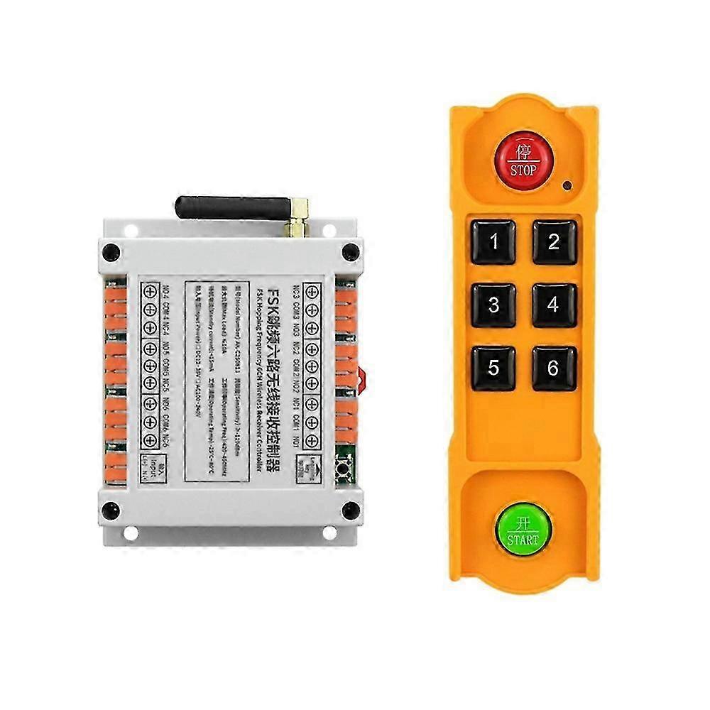 DC12V-36V 433Mhz 6CH FSK Wireless Remote Control Switch compatible withDistribution Box PLC Programmer Elevator Remote Control
