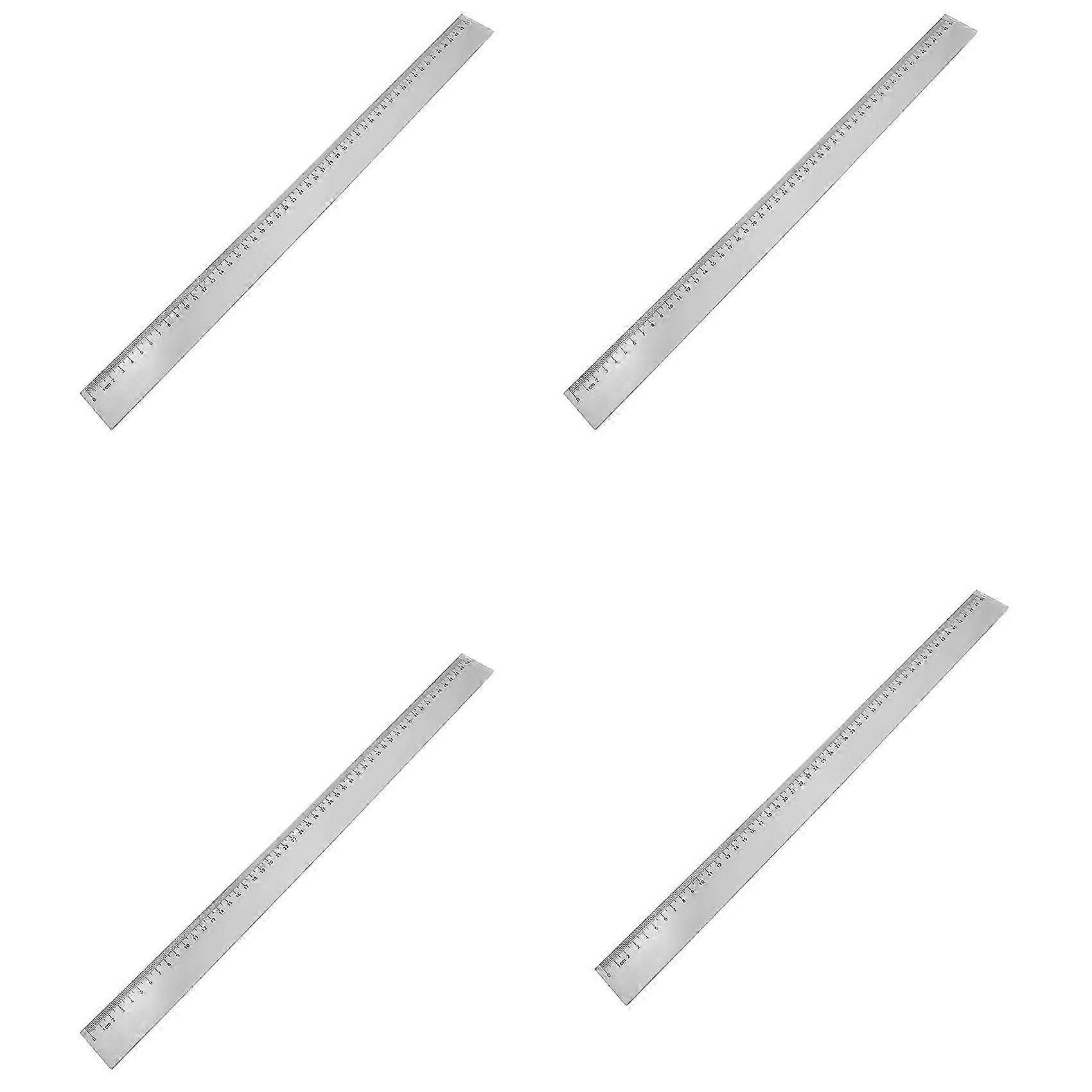 4Pcs 50cm Clear Plastic Measuring Long Straight Centimeter Ruler