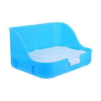 Rabbit Cage Litter Box for Pet Training Plastic Sky-Blue Material