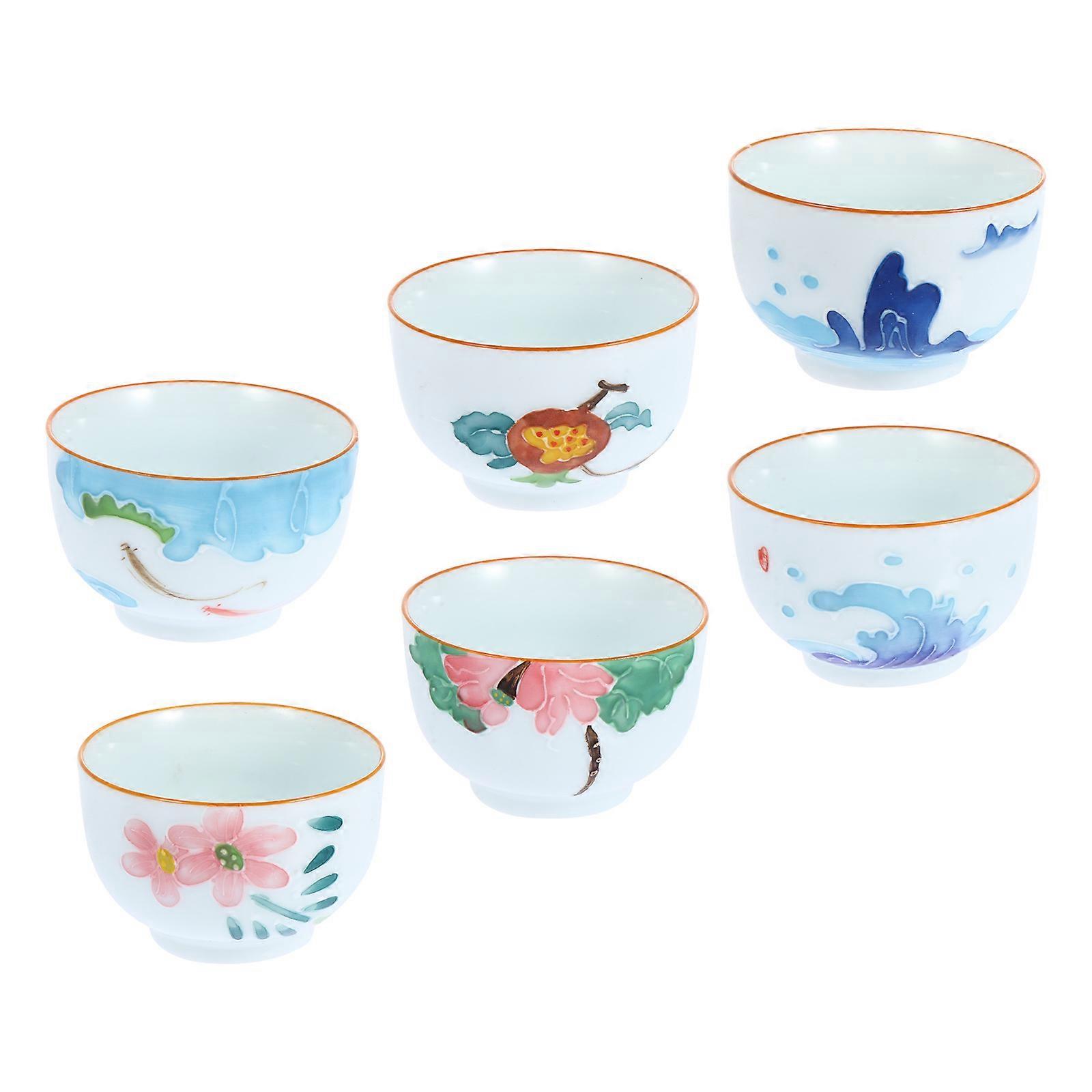Ceramic Tea Cup Set for Brewing Tea 12Pcs Practical Use