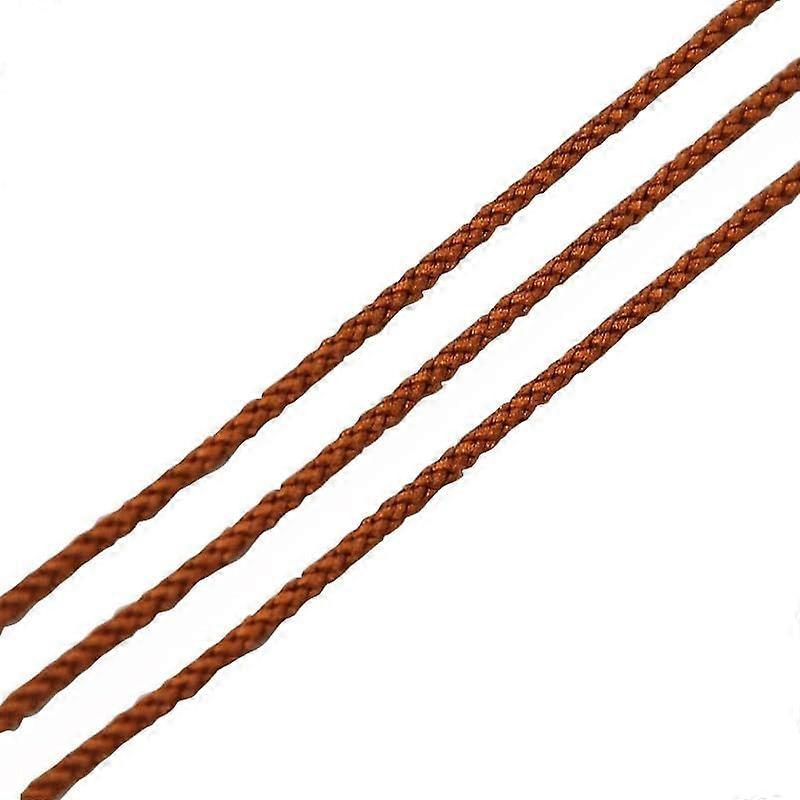 Dyed Round Nylon Cotton String Threads Cords Saddle Brown 1mm 20Yards/Roll