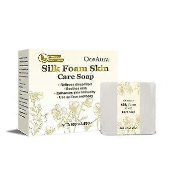 Silk Protein Whitening Soap,Silk Protein Skin Repair Soap,Silk Protein Goat Milk Soap, Collagen Milk Whitening Soap,Net Acne Moisturizing Repair For A