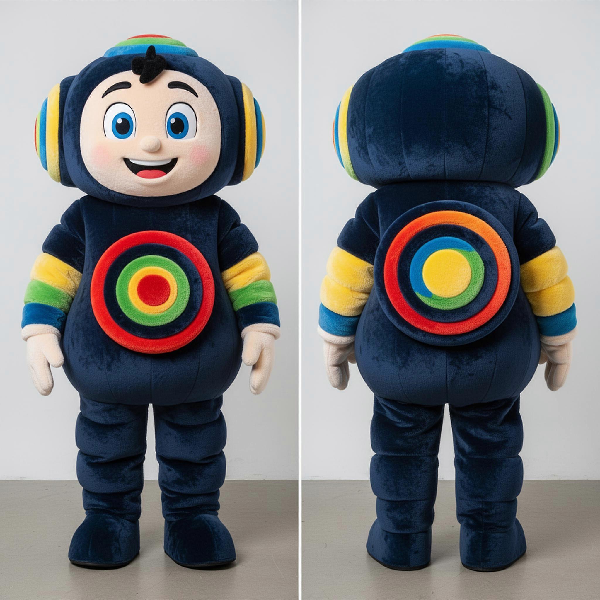 MASTICOT Navy Velvety Plate Spinner Mascot