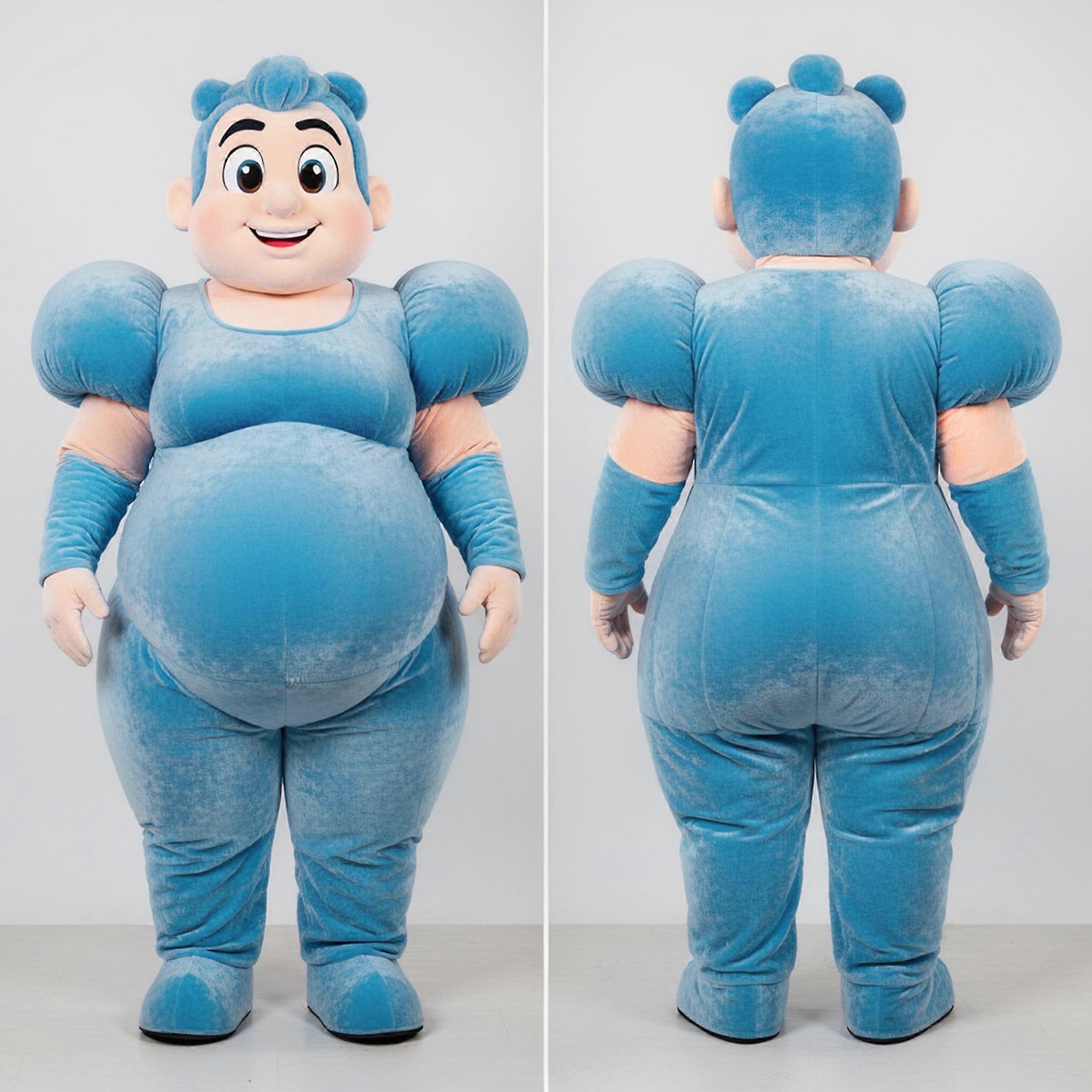 MASTICOT Sky Blue Broad Shouldered Strongman Mascot