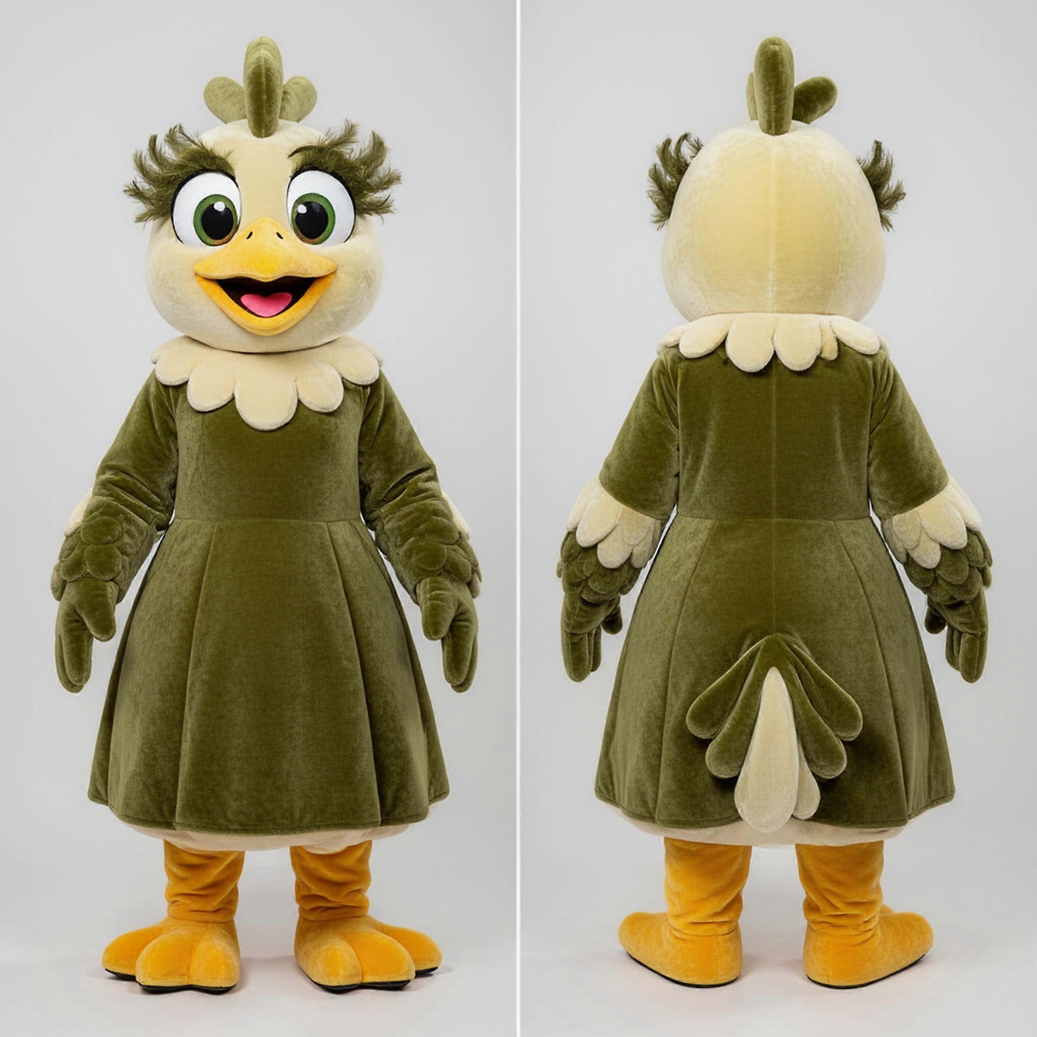 MASTICOT Velvety Olive Hen Mascot
