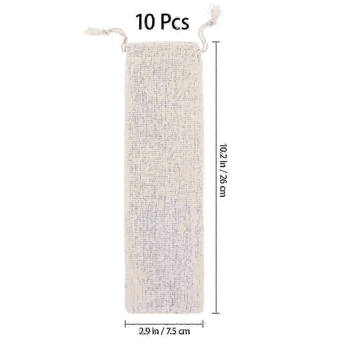 Cotton Linen Straw Pouches Set
