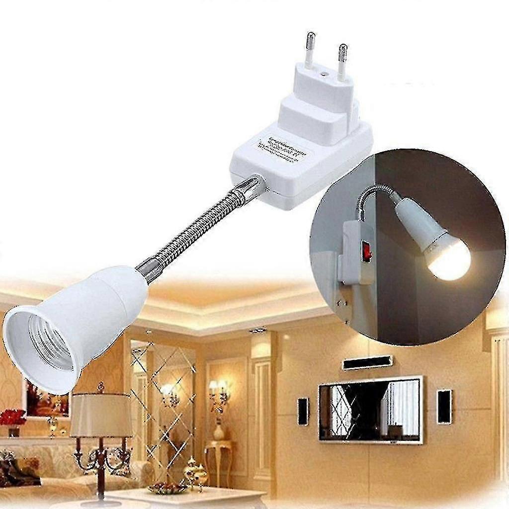E27 Eu Plug Socket Adapter com On/off Switch Light Lamp Bulb All Direction(haoyi)-b
