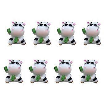 Resin Cow Toy Milk Cow Model for Kids Decor 8Pcs Simulation Cattle