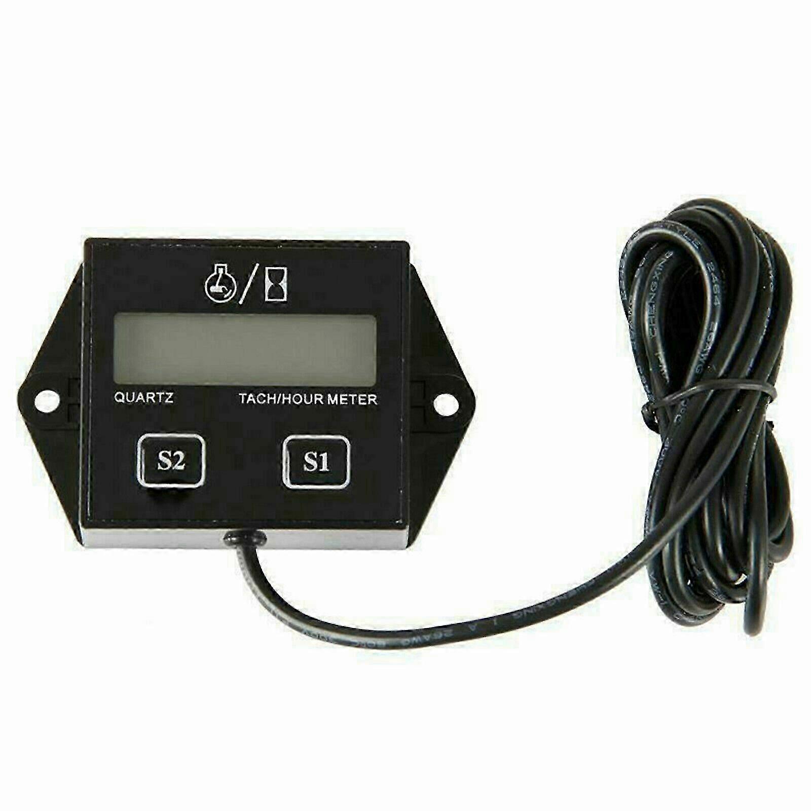 Tiny Tach Digital Hour Meter/Tachometer for Marine Spark Mower Engine Motor