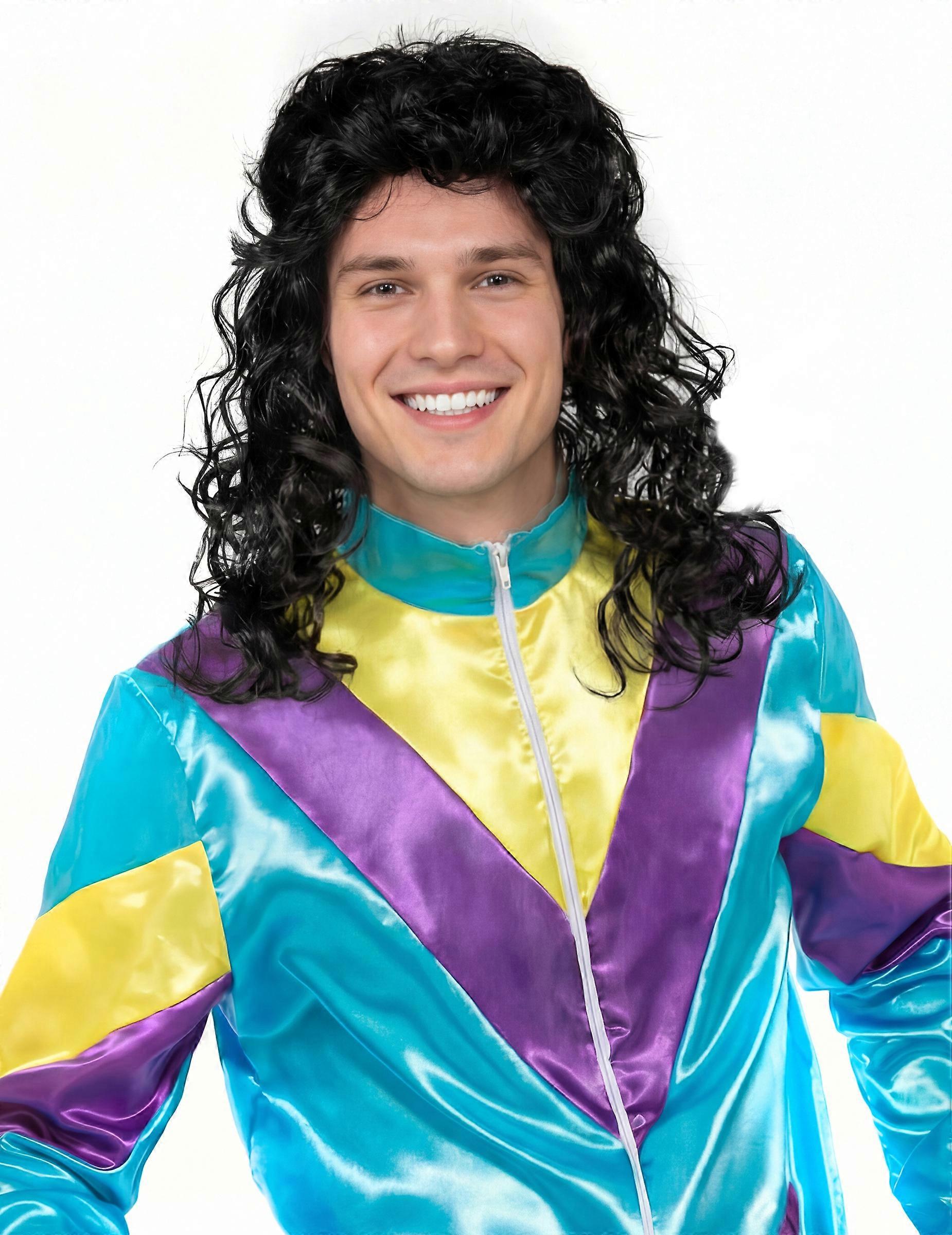 Men's Curly Mullet Wig