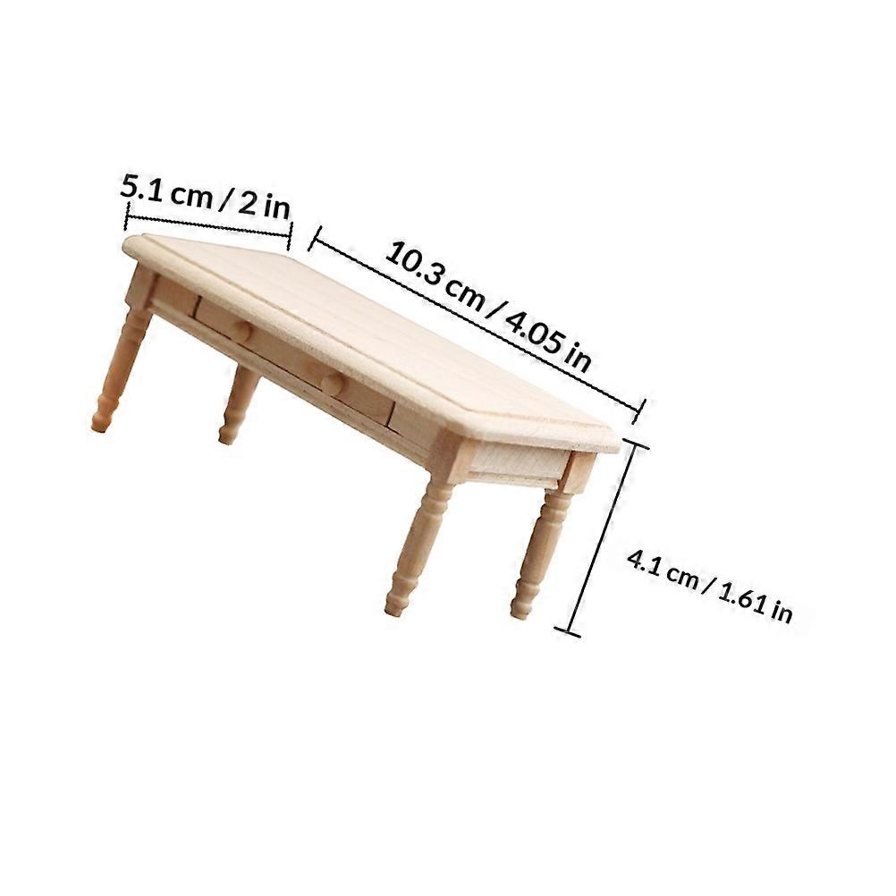 Mini House End Table Model for Decor Wooden Unpatterned Table
