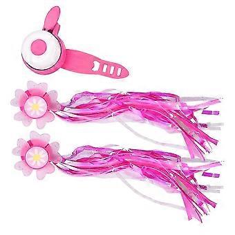 Conjunto de pingentes para guidão de bicicleta infantil, rosa, 27x5x4 cm