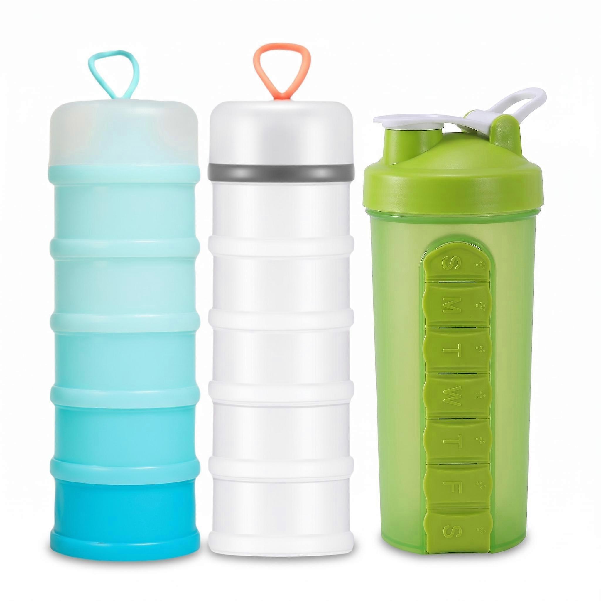 2x Protein Powder Containers Dispensers Multifunctional on Stackable Formula
