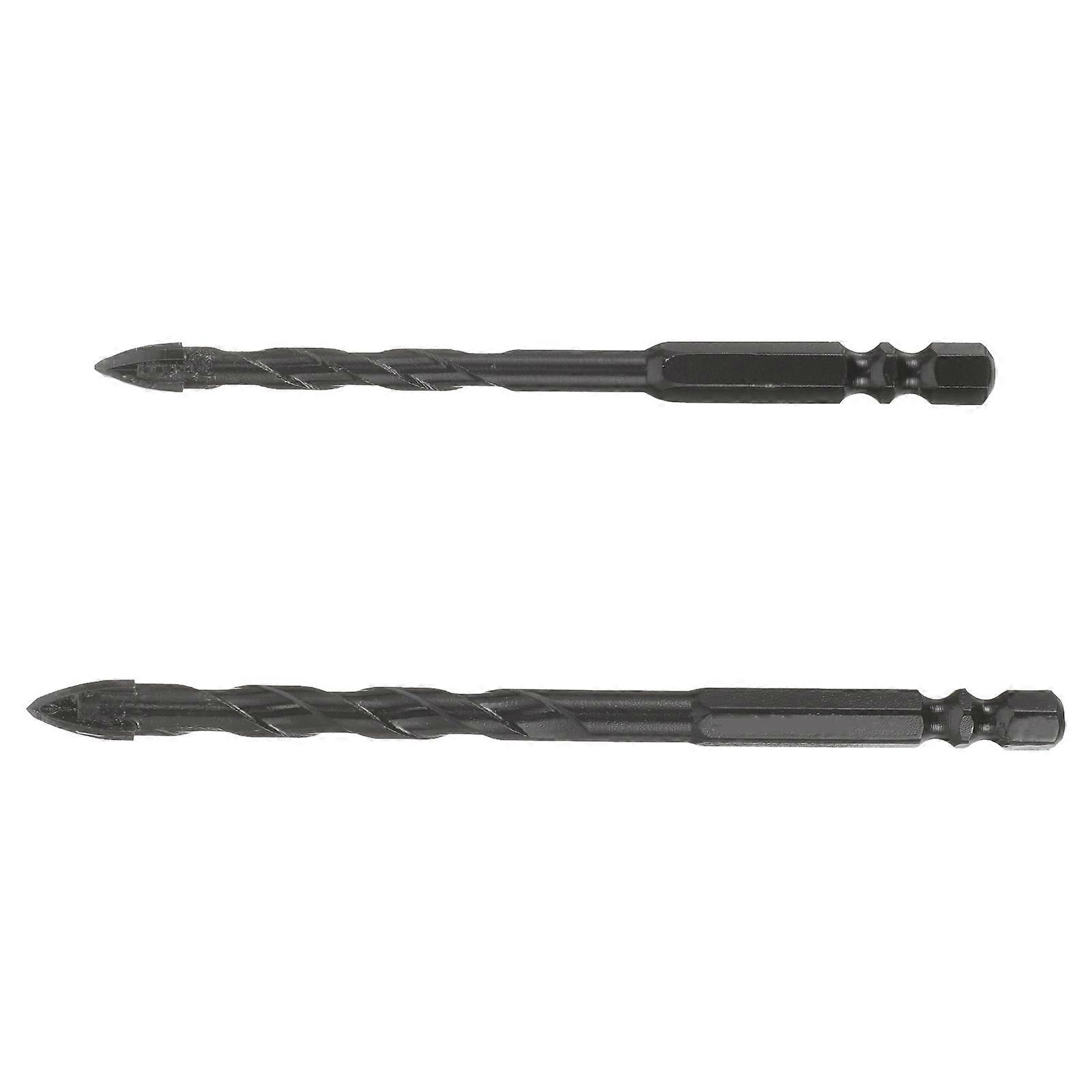 Ceramic Tile Drill Bit Multi-Purpose Drilling Use 2Pcs Black Alloy Set